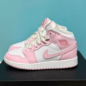 Jordan Kids Pink and White Sneakers